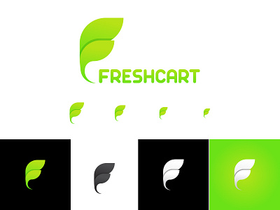 FreshCart (Grocery) cart creative design ecommerce logo grocery leaf logo logo design mart logo minimal natural logo online store logo