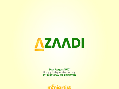 71st Birthday to our Pakistan - Independence Day 14 august 71st birthday artwork azaadi poster birthday creative minimal poster independence day minimal pakistan poster
