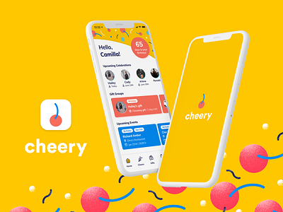 Cheery 1 app celebration design happyness illustration interface mobile mockup mvp product design prototype research ui ux