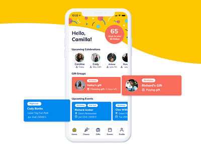 Cheery 2 app celebration design happyness interface mobile mockup mvp product design prototype resarch ui ux