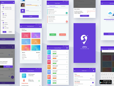 sMile - A Last Mile Delivery App 2019 trends courier delivery delivery app filter gps gradient illustration last mile delivery lastmile delivery live tracking lmd location app smile track app tracking tracking app ui ux