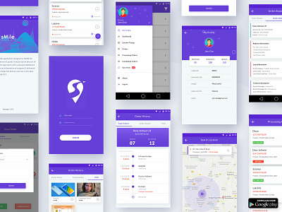 sMile - A Last Mile Delivery App | Screen Set 2 2019 trends courier delivery delivery app gps illustration last mile delivery lastmile delivery live tracking lmd location app location tracker product delivery smile track app tracking travel app ui ux