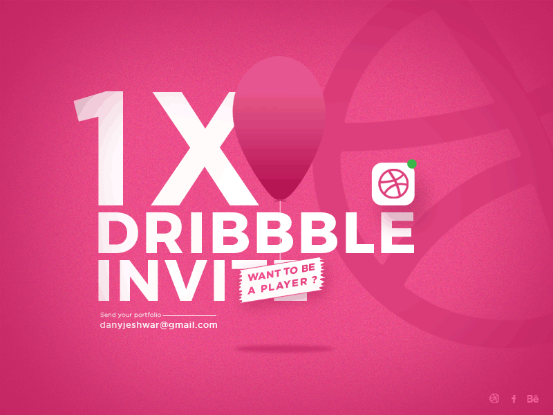 1 Dribbble Invite! dribbble dribbble invitation dribbble invitations dribbble invite dribbble invite giveaway dribbble invites dribbble player gif giveaway invite invite giveaway photoshop animation shot