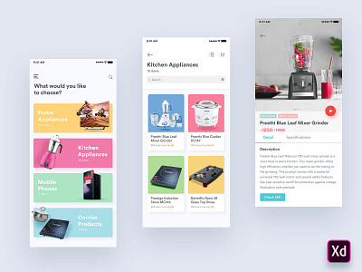 E-Catalog App for Android adobe xd android app android app design catalog design e commerce ecommerce ecommerce app emi finance app financial app flat design gradient illustration loan product design shopping uiux uxdesign
