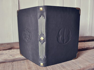 Star Wars Leather Book bookbinding custom galactic empire handmade jedi star wars