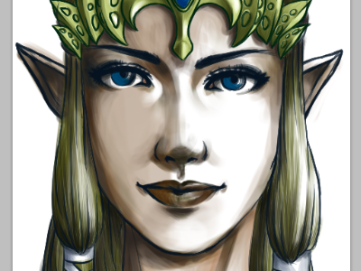 Princess Zelda Preview cintiq digital painting tablet training zelda