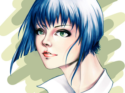 Haircut color test cintiq digital painting photoshop tablet