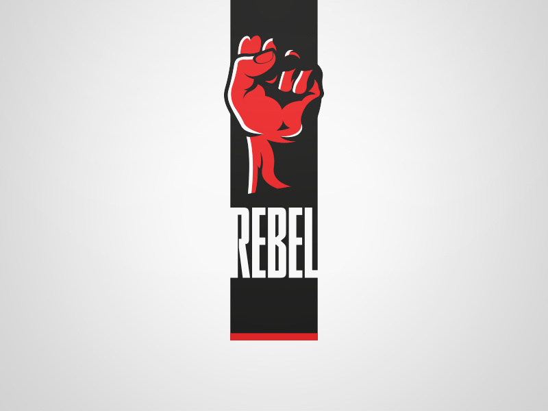 Rebel Logo - White. Weekly Logo Project 13/52 vector rebel modern logo flat design flat concept clean branding bold