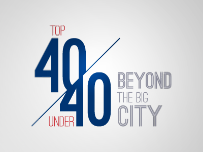 Alberta's Top 40 Under 40 event logo numbers stacked word mark