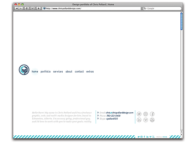 Chris Pollard Design Website bold clean layout logo minimal modern web design website white