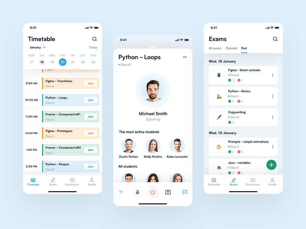 E-learning mobile app by Szymon J for Miquido on Dribbble