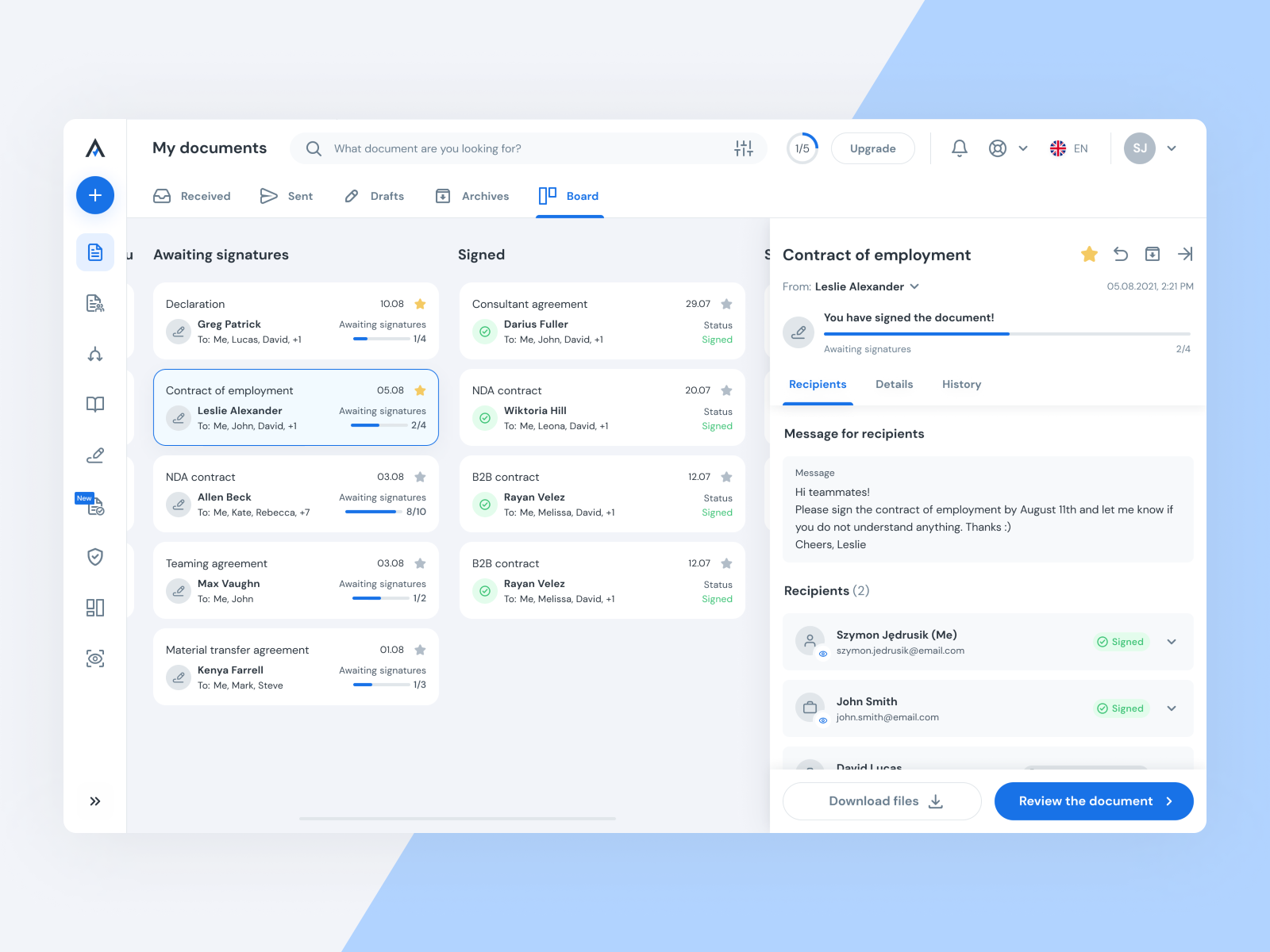 Board - Autenti web app by Szymon J for Autenti on Dribbble