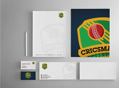 CricSmart Stationary academy australia brand branding cricket design designer graphics identity logo logo branding social media