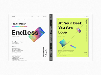 Endless - Frank Ocean design interface ui web webdesign