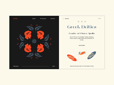 Greek Deities apollo design greek god illustration interface ui ux vector web webdesign