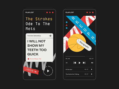 Ode To The Mets Playlist app branding illustration interface mobile mobile app design mobile design ux