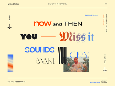 Frank Ocean - Self Control branding design gradient interface typography ui web webdesign