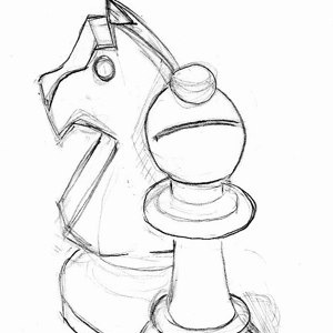 Chess bishop chess drawing knight pencil