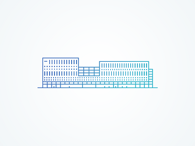 Vox TechPark Icon building clean gradient icon line minimal pictogram sketch