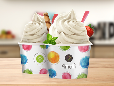 Amalfi ice cream packaging advertising colors cream design dots ice cream packaging sweet