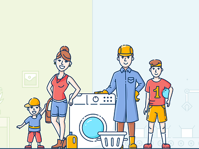 BriteClean illustration cleaning illustration line services textile washing website