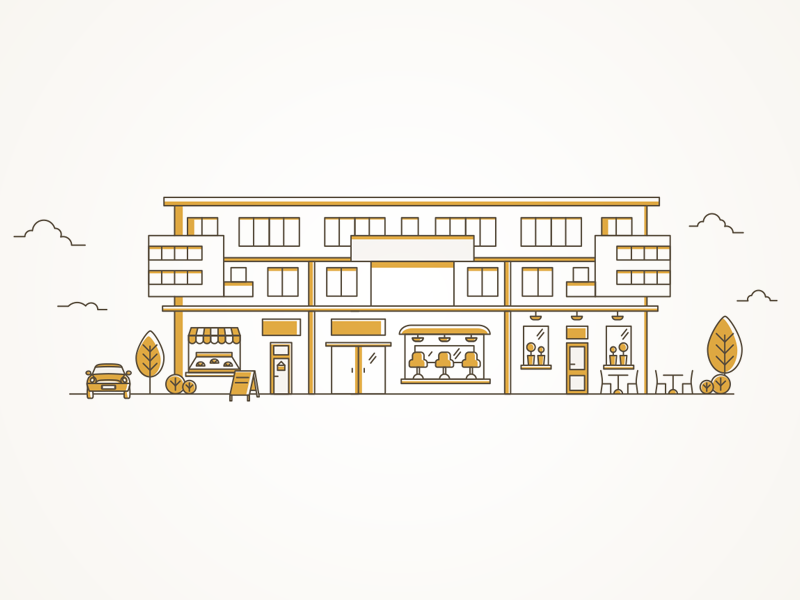 Rivendelle Residence illustration graphic design line building residence illustration