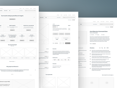 E-commerce wireframe