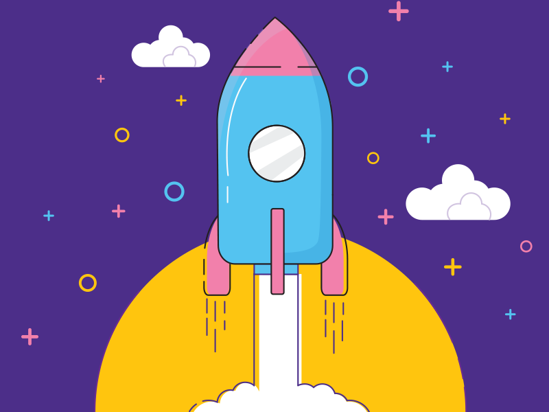 SpaceX FalconHeavy illustration icon clouds stars cosmos spacex rocket