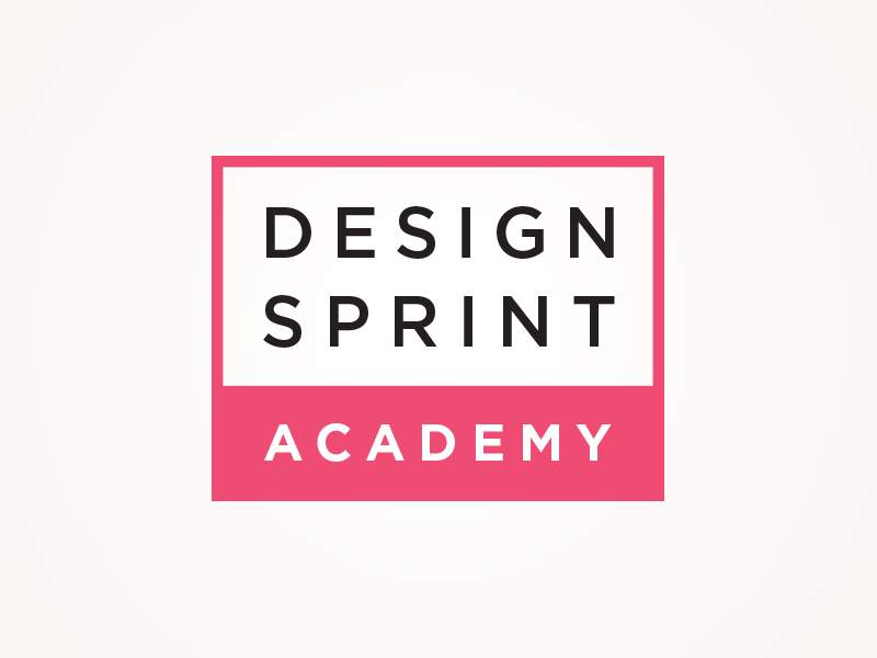 Design Sprint Academy typography clean rectangle red square logo academy sprint design