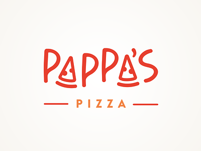Pappa's Pizza food logo pappa pizza restaurant triangle