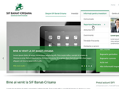 SIF Banat-Crisana website green marketing rainfall user interface website