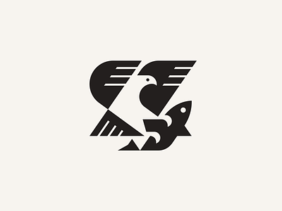 Eagle and fish animal animal logo bird bird logo eagle fish fishing geometric geometric bird hunt illustration logo logotype mascot modern logo usa wild