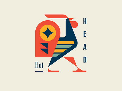 Hothead animal bird brand identity branding character cock cute geometric illustration logo logotype mascot modern logo rooster