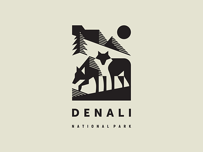 Denali National Park Pt. 2 alaska animal denali geometric geometric animal illustration logo logotype mascot modern logo mountains national park nature north pine wild wildlife wolf
