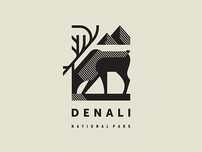 Denali National Park Pt. 3 alaska animal caribou denali geometric geometric animal illustration logo logotype mascot modern logo moose mountains national park nature north wild wildlife