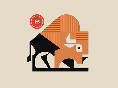 Bison animal bison branding buffalo geometric geometric animal illustration logo logotype mascot modern logo nature vector