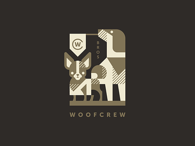 Woofcrew animal animals badge branding chihuahua cute dog geometric illustration logo logotype mascot pets puppy