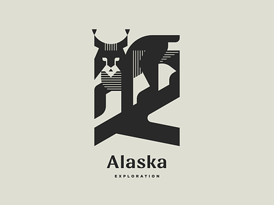 Alaska Exploration Pt.3 alaska animal cat geometric illustration line logo logotype lynx mascot modern logo monochrome nature north wildcat