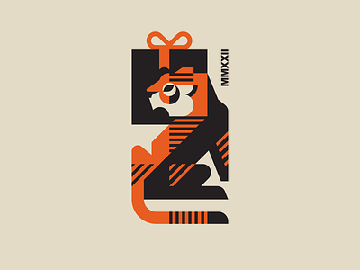 Tiger 2022 animal christmas cute design geometric gift holiday illustration line logo logotype mascot modern logo newyear symbol tiger wild