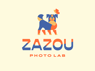 Zazou Photo Lab animal brand identity branding butterfly character cute dog geometric geometric animal illustration logo logotype mascot modern logo nature pet pets
