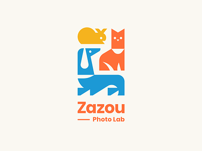 Zazou Photo Lab v.2 animal branding bunny character cute dachshund dog farm geometric hare illustration logo logotype mascot modern logo monochrome nature pet pets rabbit