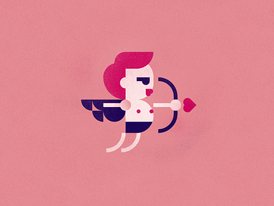 Cupid arrow heart illustration love