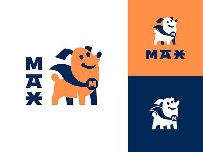 Max Puppy animal character cute dog logo logotype mascot puppy