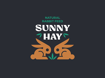 Sunny Hay animal bunny character cute feed logo logotype mascot modern logo packaging rabbit