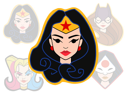 DC cuties / WW comic dccomic dcgirls design patch patchdesign pindesign sipmledesign stickerdesign stickers wonderwoman ww