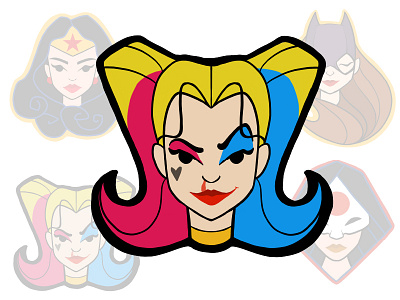 DC cuties/ HQ comic dccomic dcgirls design patch patchdesign pindesign sipmledesign stickerdesign stickers wonderwoman ww