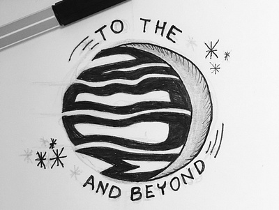 To the moon and beyond design dribbble graphic illustration logo making typography