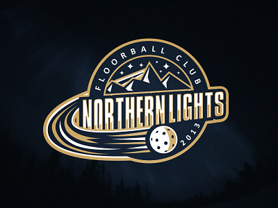 Northern Lights branding club floorball logo northern lights sport