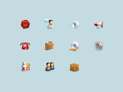 Icons for medical web site