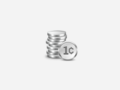 Coins stack 1 cent coins icon